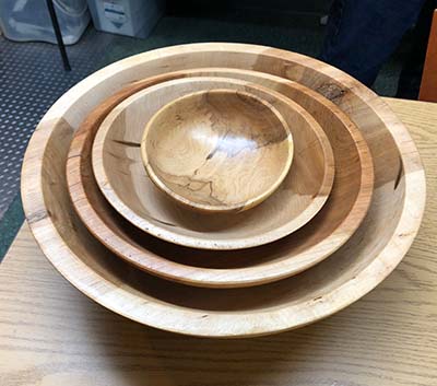 Central Wisconsin Woodturners Set Of Bowls